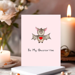 Niedliche Quarantäne Valentine Pandemic Watercolor Postkarte