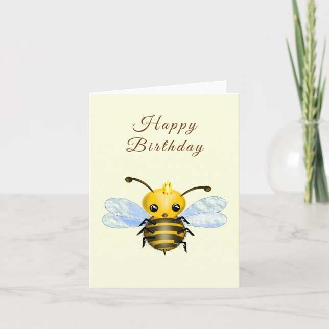 Niedliche Queen Bee Birthday Card Karte (Vorderseite)