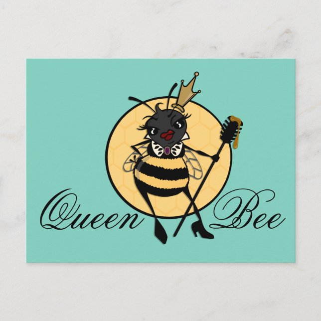 NIEDLICHE QUEEN BEE HORIZONTAL POSTCARD POSTKARTE (Vorderseite)