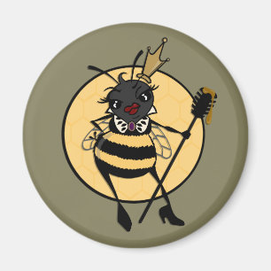NIEDLICHE QUEEN BEE ROUND MAGNET