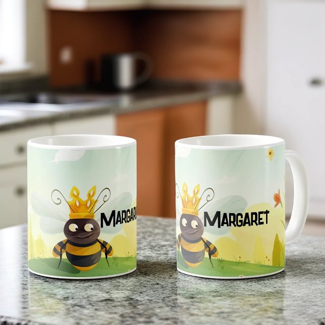 Niedliche Queen mit deinem Namen Kaffeetasse (Von Creator hochgeladen)