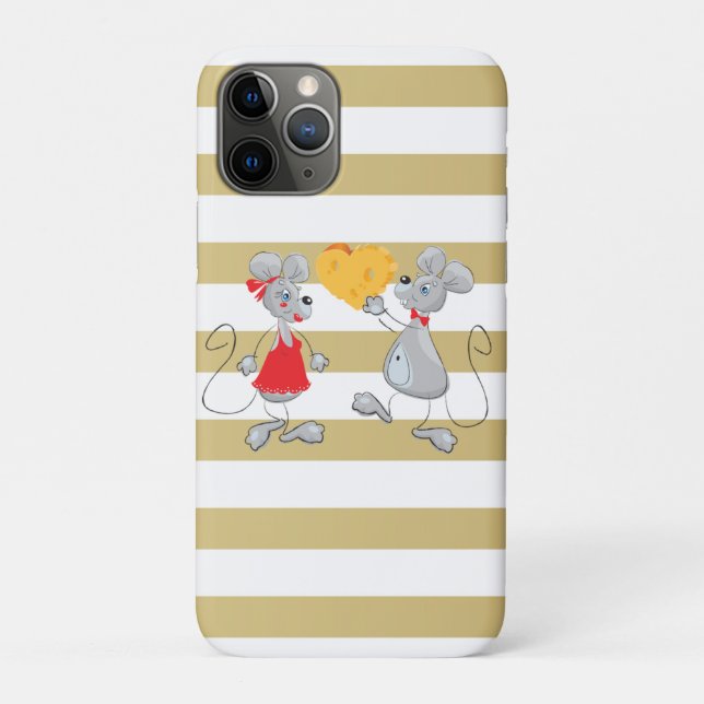 Niedliche Quirky Whimsical Mouses-Stripes Case-Mate iPhone Hülle (Rückseite)