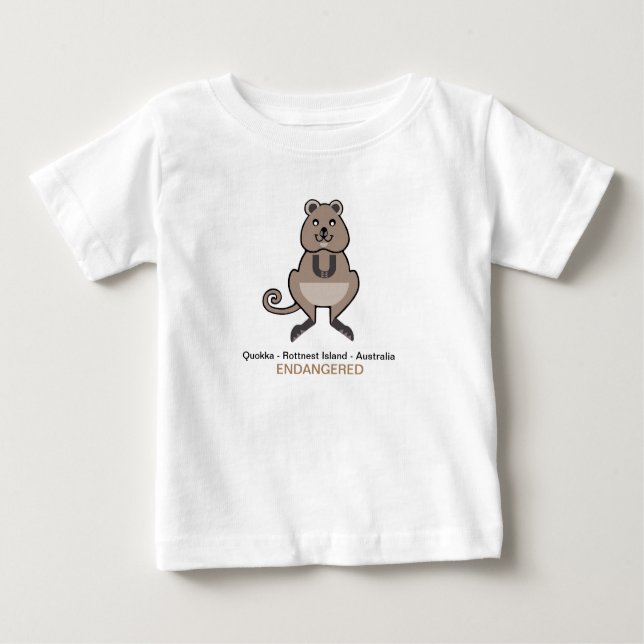 Niedliche QUOKKA - Australien - gefährdete Tiergra Baby T-shirt (Vorderseite)