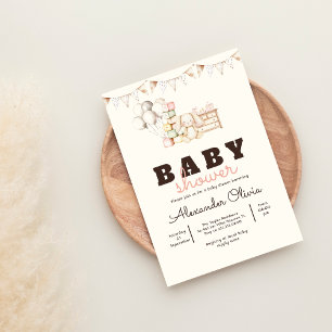 Niedliche Rabbit Boho Babydusche Einladung
