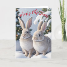 Niedliche Rabbit Weihnachtskarte