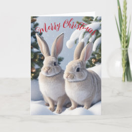 Niedliche Rabbit Weihnachtskarte Feiertagskarte