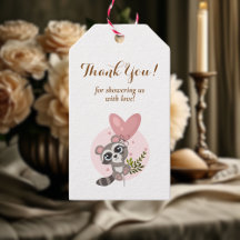 Niedliche Raccoon Baby Dusche Vielen Dank