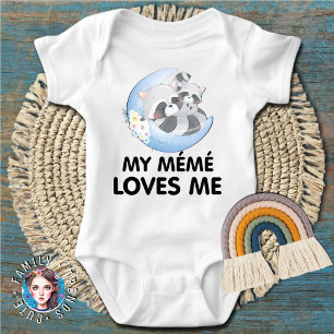 Niedliche Raccoon-Blume Meine Meme-Lieben Baby Strampler