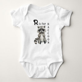 Niedliche Raccoon Illustration - R ist für RACCOON Baby Strampler