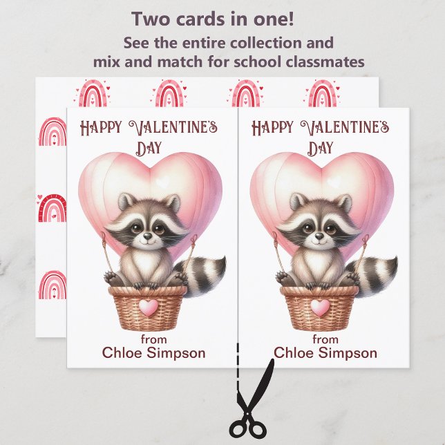Niedliche Raccoon Kinderkarte Valentine Postkarte (Von Creator hochgeladen)
