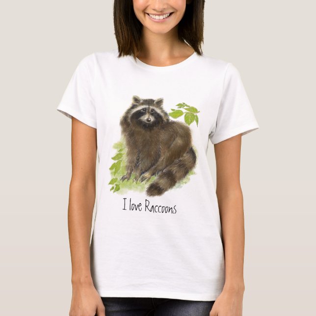 Niedliche Raccoon-Natur T-Shirt (Vorderseite)
