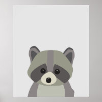 Niedliche Raccoon Neutrale Kinderzimmer Kunst