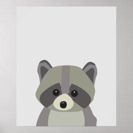 Niedliche Raccoon Neutrale Kinderzimmer Kunst Poster