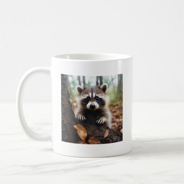 Niedliche Raccoon Tasse - Süße Tier Tasse (Links)