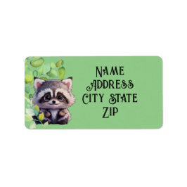 Niedliche Raccoon-Waldtiere Waldfreunde Adressaufkleber