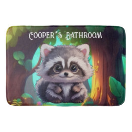 Niedliche Raccoon-Waldtiere Waldfreunde Badematte