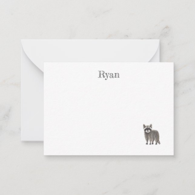 Niedliche Racoon-Karte Mitteilungskarte (Vorderseite)