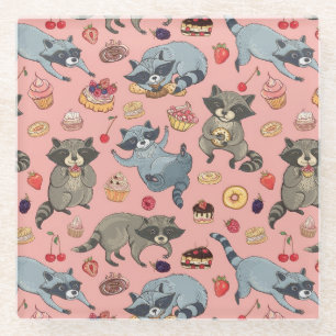 Niedliche Racoons Glasuntersetzer