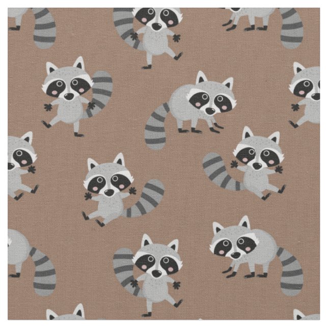 Niedliche Racoons Stoff (Nahaufnahme)