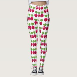 Niedliche Radieschen singend Trio Cartoon Gemüse Leggings