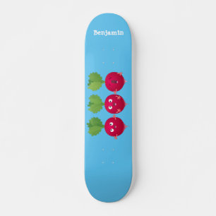 Niedliche Radieschen singend Trio Cartoon Gemüse Skateboard