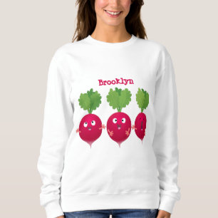 Niedliche Radieschen singend Trio Cartoon Gemüse Sweatshirt