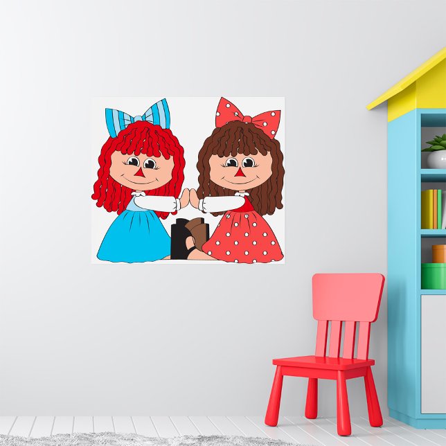 Niedliche Rag Doll Friends Girls mit Bows und Klei Poster (Von Creator hochgeladen)