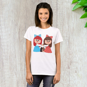 Niedliche Rag Doll Friends Girls mit Bows und Klei T-Shirt