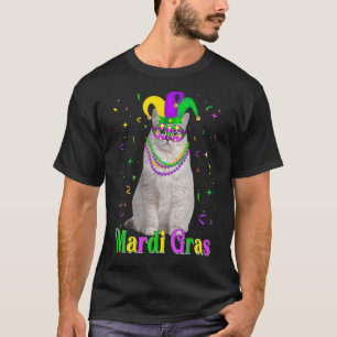 Niedliche Ragdoll Katzen Tiere Mardi Gras Karnival T-Shirt