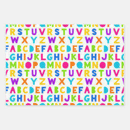 Niedliche Rainbow Alphabet Wrapping Sheets Geschenkpapier Set