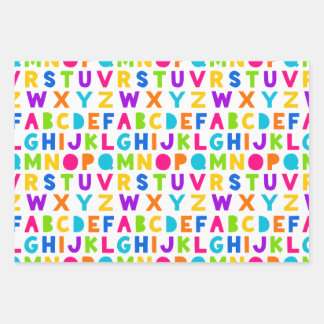 Niedliche Rainbow Alphabet Wrapping Sheets Geschenkpapier Set