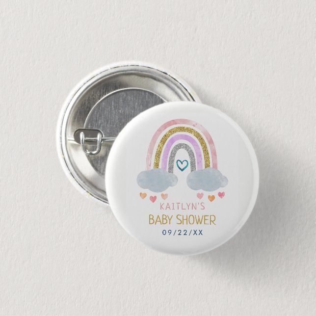 Niedliche Rainbow Baby Dusche Button (Vorne & Hinten)