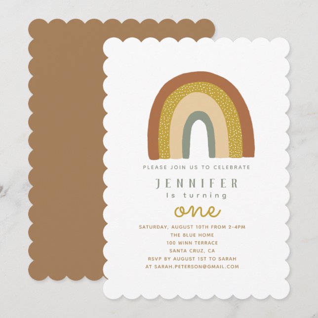 Niedliche Rainbow Baby Dusche Einladung (Vorne/Hinten)