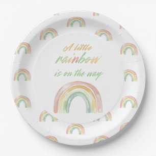 Niedliche Rainbow Baby Dusche Pappteller