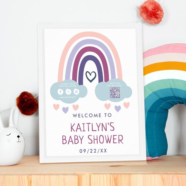 Niedliche Rainbow Baby Dusche Willkommen Poster (Von Creator hochgeladen)