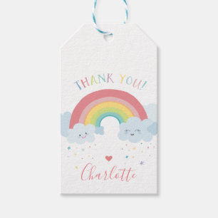 NIEDLICHE RAINBOW CLOUDS Kinder Pastellfarben Bild Geschenkanhänger