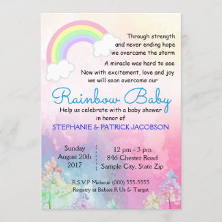 Niedliche Rainbow Custom Baby Dusche UAWG Einladung