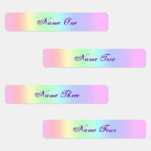 Niedliche Rainbow-Eisen auf den Markierungen für L Etiketten