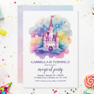 Niedliche Rainbow Fairytale Burgen von Bellinzona Einladung