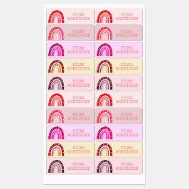 Niedliche Rainbow-Kinder Name Etiketten