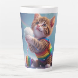 Niedliche Rainbow Kitty Digitale Kunst Milchtasse