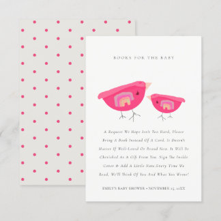 Niedliche Rainbow Pink Birdy Books for Baby Shooti Begleitkarte