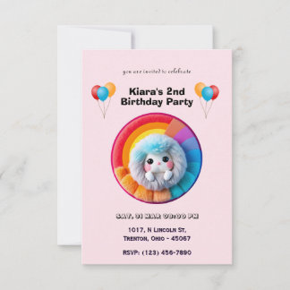 Niedliche Rainbow Plush TownDay Card Einladung