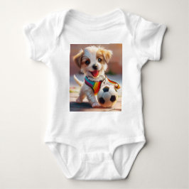 Niedliche Rainbow Puppy Art Baby Strampler