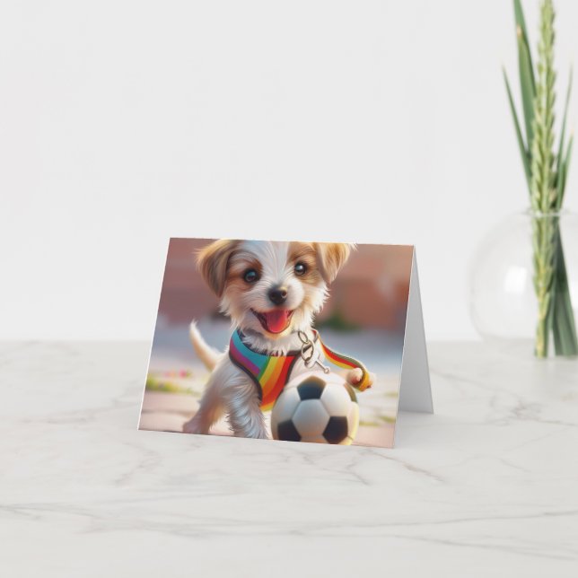 Niedliche Rainbow Puppy Art Karte (Vorderseite)