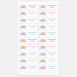 Niedliche Rainbow-School Etiketten