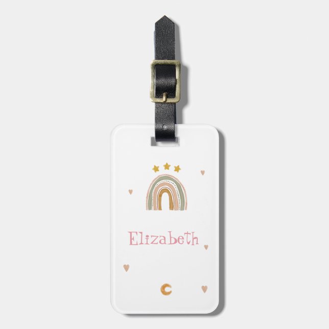 Niedliche Rainbow Stars Herz Gepäckanhänger (Vorderseite vertikal)