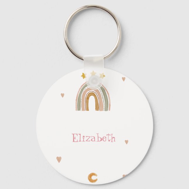 Niedliche Rainbow Stars Herz Schlüsselanhänger (Vorderseite)