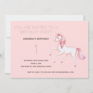Niedliche Rainbow Unicorn Geburtstagsparty Einladu Einladung