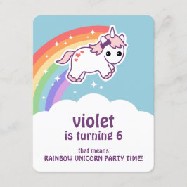 Niedliche Rainbow Unicorn Geburtstagsparty Einladu Einladung
